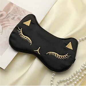 Black and Gold Cat Silky Sleep Mask